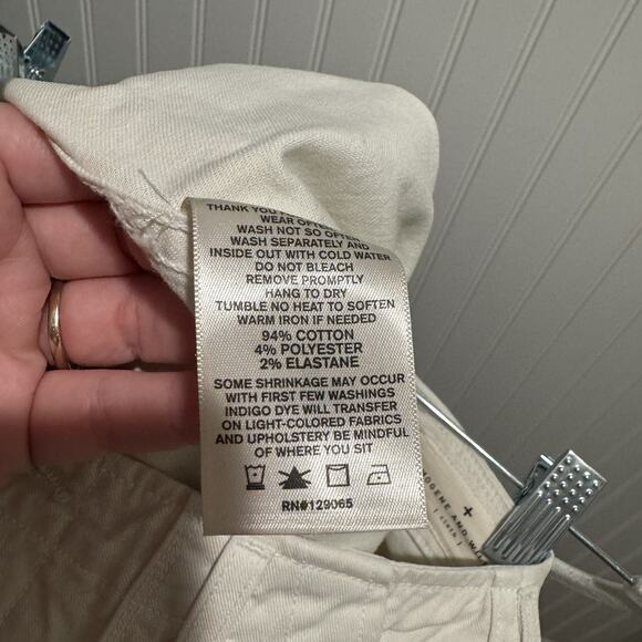 Imogene Willie Palmore Military Pants Cream Button Fly Size Medium - Picture 8 of 9